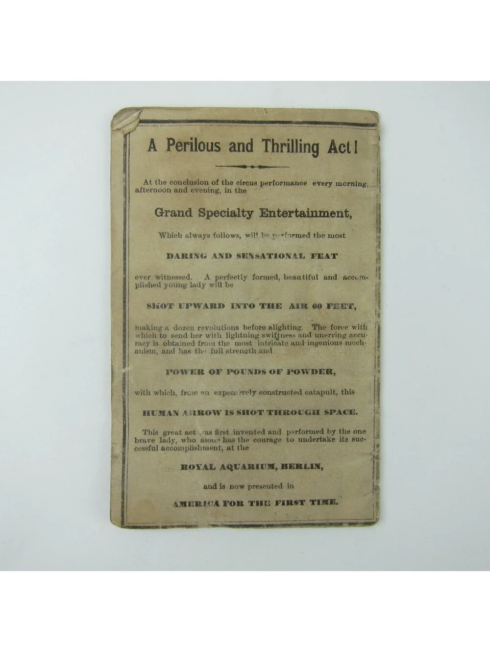 John Foster's Great Barnum & London Circus Clown Songster Booklet Antique 1880s